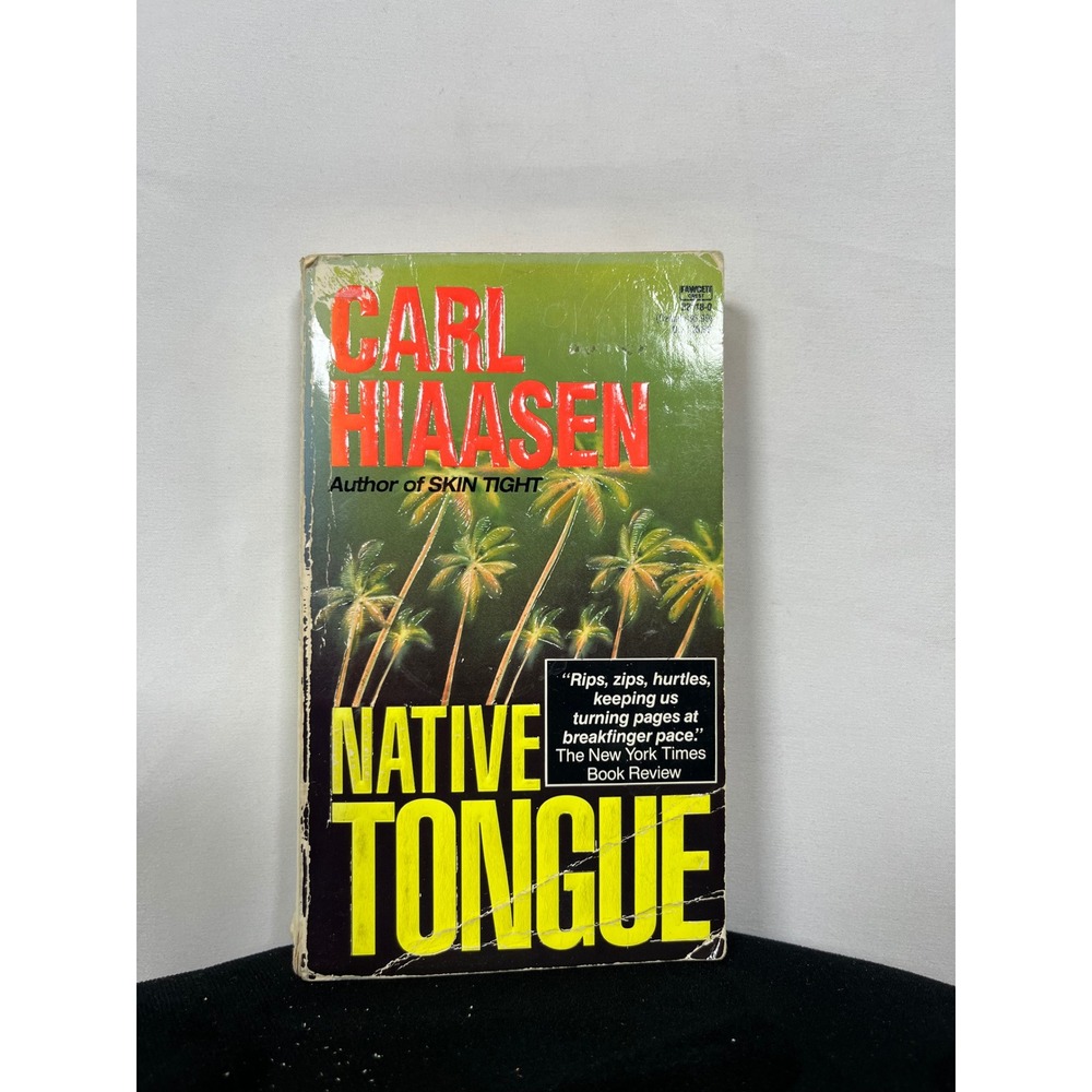 Native‎ Tongue Carl Hiaasen Paperback Book 1991 Fawcett Crest Fiction Mystery